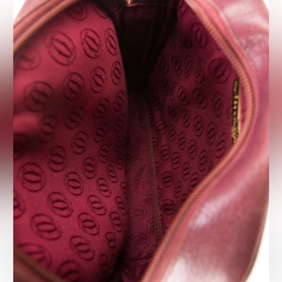 Cartier Crossbody Bag Burgundy Leather Gold-Tone Hardware - Picture 8 of 8